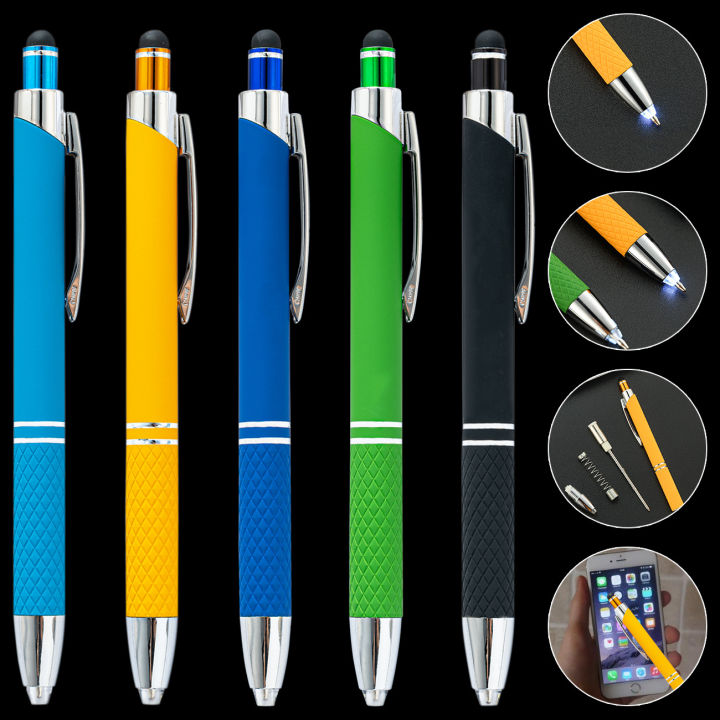 New light pen spot touch ballpoint pen LED light multi-function pen 3-in-1 can print logo metal light pen