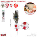 Nikah Signature Pen Collection For Nikah Nama Dastakhat, Beautiful Peacock Feather Nikkah Signatures Pens For Wedding Ceremony, Fancy Peacocks Feathers Ballpoint Pen, Bride Groom & Qabool Hai Ballpen For Shaddi Sign, Decoration Ideas, Shadi Party Supplies. 