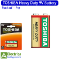 Toshiba Size 9V Heavy Duty Zinc Carbon Batteries, 6F22KGG-BP-1UJ SS (1 Pack) by Electrica. 