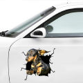 Decorative Sticker Realistic Car 3D Stickers Animal Funny Crack Decals. 