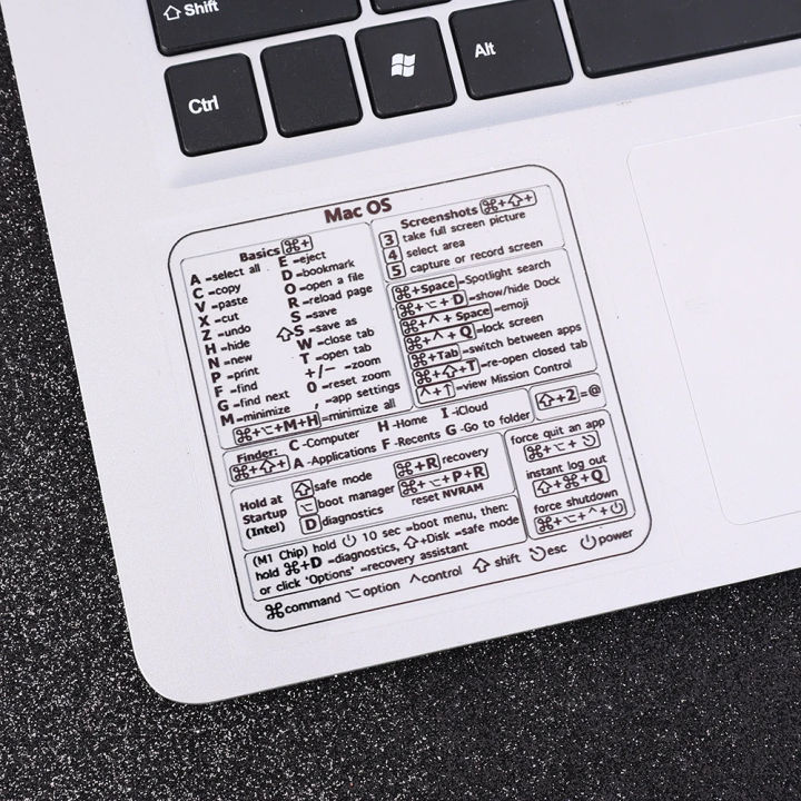 Windows PC Reference Keyboard Shortcut Sticker for MAC OS Operation ...