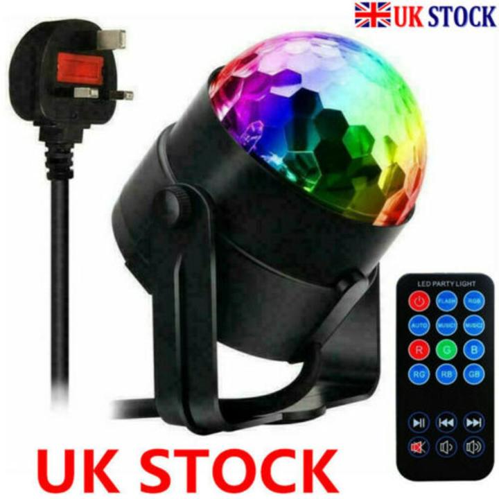 OMERIL Disco Light with Mood Light Mode, 7 RGB Color Changing, Timer and Dimmable Function, 2 in 1 Sound Activated Disco Ball Light for Party Kids' Birthday Home Bedroom ( standard UK plug socket Powered, Remote Control )