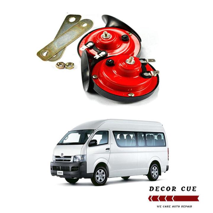 Toyota Hiace Premium Heavy Super Loud Horn - Pack of 2 in Red