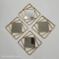 Wall Mirror Set of 3 Pcs or 4 Pcs Plastic Material 10 Inch Square Design. 