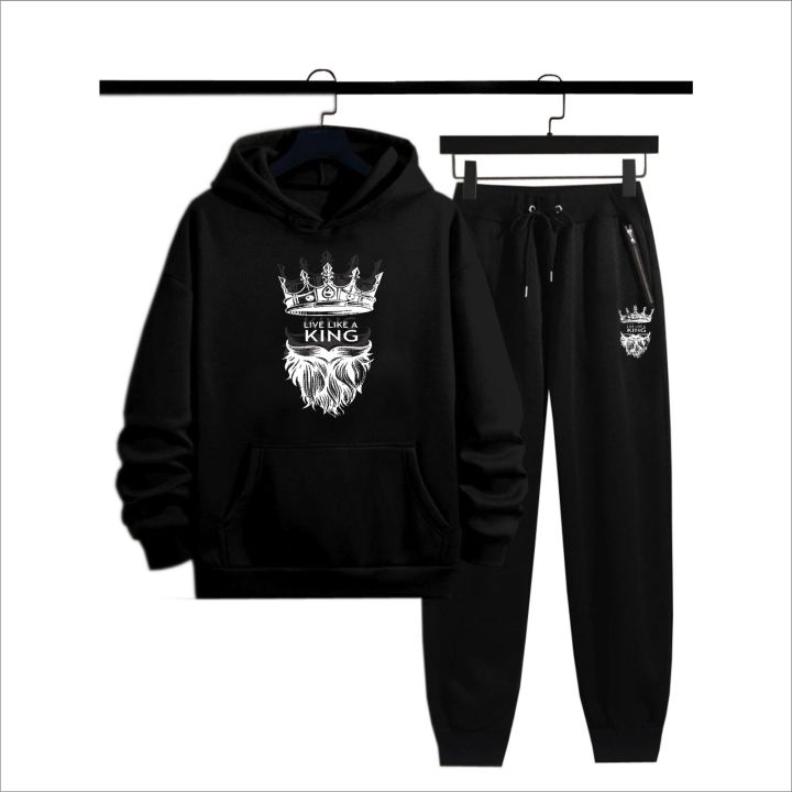 LIVE LIKE A KING printed High quality imported casual kangro hoodies for men hoodies for Boys pull over for winter