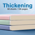 pc, B5/A5, 136 Pages, B5 Waterproof Soft PP Glue Notebook, Colorful Minimalist Diary, Notebook, Horizontal Line Notebook, Office, Home, School Notebook. 