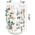 360 Rotating Earring Holder Stand Clear Earrings Organizer, Acrylic Jewelry Storage Display Rack for Earrings Bracelets. 