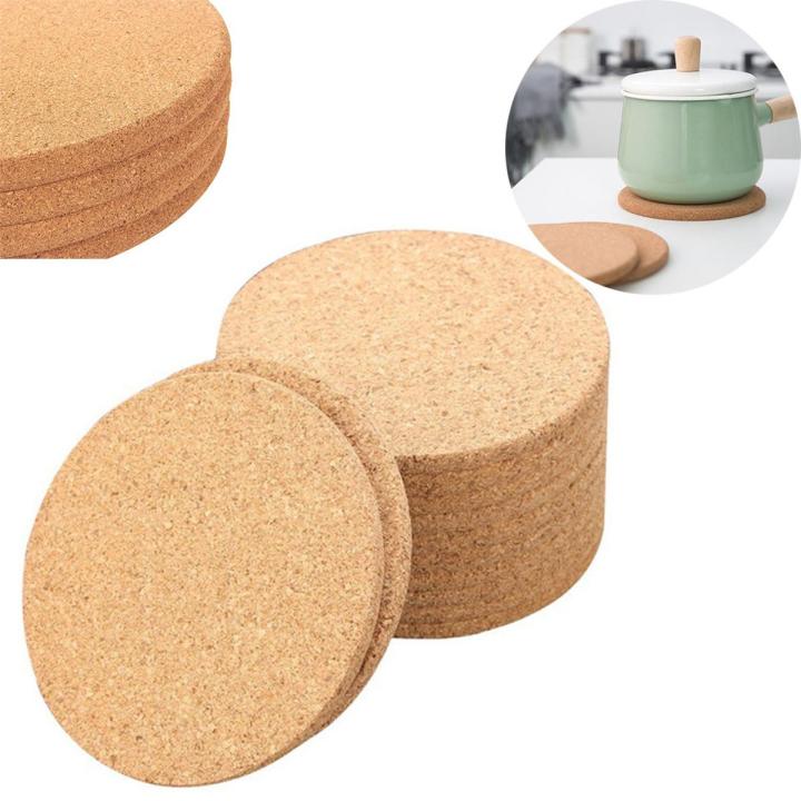 Round Shape Dia 9cm Plain Natural Cork Coasters Drink Coffee Tea Cup Mats Table Pad For Home Office Kitchen Tableware Pads