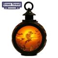 Green forest Pumpkin Lantern Soft Light Halloween Pumpkin Witch Ghost LED Light. 