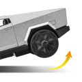 Tesla Cyber Truck Die cast Model Toy Car For Kids - Front Door and trunk Openable - Lights and Music - 5 inches - 1:36 Scale - Orange. 