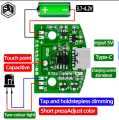 8w Type-C Table Lamp Circuit Board USB Charging Three Gear Stepless Dimming Led Touch Small Night Lamp Control Module green. 