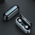 F9 TWS Earbuds - Airdots True Wireless Headphones Bluetooth 5.3 Stereo Bass Handsfree, Earphones Mic & Charging Case 3 to 5 Hours Battery Life – 2000mah Power bank - Simple and Extraordinary, Born For Music-Lightweight - Imported High Quality. 