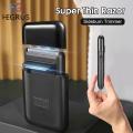 HEGRUS Electric Shaver Mini Portable Ra-zor Sideburn Trimmer USB Rechargeable Beard Trimmer   Ultra Thin Washable Electric Shaver Cor-dless Ra-zor Facial Grooming Kit with Cleaning Brush For Men Beard Hair. 