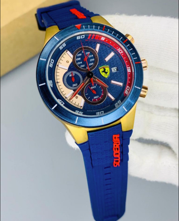 1st copy "Scuderia Ferrari Men's Sports Chronograph -Luxury Racing-Style Multi-Dial Ferrari Watch with Ferrari Logo - Premium Stylish Watch for Men and Boys - Best Affordable Ferrari Watches for Men - Elegant Men's Accessories, Sporty Ferrari Watches fo