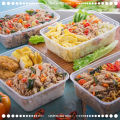 500ml Disposable Food Storage Box, Clear Transparent Plastic, Microwave Plastic Box, Disposable Tiffin Box. 