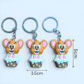 Multicolor Rubber Tom And Jerry 3D Silicone Strap Keychain Cartoon Tom and Jerry Keyring Lively Kawaii Cat Mouse Soft Rubber Kawaii Doll Fashion Jewelry for Kid Toy Gifts Accessories Anime Keychain Anime Toys Tom and Jerry Pendant Figures. 