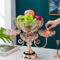 Crystal plates fruit bowl multilayer snacks platters and trays Modern Rotate 360 degrees Snack candy tray dry fruit plate. 
