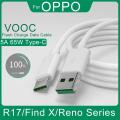 USB Type C Vooc Cable 5A Super Fast Charging Cord for OPPO R17 Reno4 Ace2 Find X3 X2 Reno 6 Pro 5G 5 4 3 F19 Mobile Phone Accessories Data Wire Type C Cable Charger USB Cable 65W Vooc Data Cable Fast Charging. 