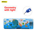Light Geometry Box, Fancy Geometry box for boys and girls with LED Light and magnetic buttons - Fancy geometry with sharpener. 