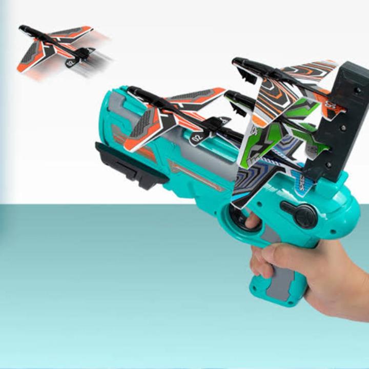 Airplane Launcher Toy Bubble Catapult Airplane Toy ,One-Click Ejection Model Foam Airplane,with 4 Pcs Glider Airplane Launcher, Gifts For Boys, Outdoor Sport Toys
