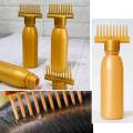 Hair Oil Comb Bottle - Anti Lice Comb - Best Applicator Hair Oil Bottle - Imported Multipurpose 130ml Comb Bottle - Pack of 2 - Golden & Black Colour Available. 