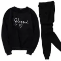 Black Blessed Printed Printed Summer Track Suit For Girls and Women. 
