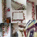 2.3m Artificial Rose Vine Flowers Garland Plant Artificial Flower Hanging Rose Ivy Home Hotel Wedding Party Garden Decor. 