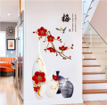 Wall Stickers Red Flower Wall Sticker For Living Room Floral Stickers For Wall Beautiful Wall Sticker For Living Unique Design Wall Stickers For Bedroom.. 