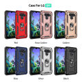 Lereach For LG K50 / Q60 Mobile Phone Case TPU Hard Ring Car Ring Bracket Shockproof Back Cover. 