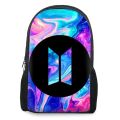 BTS ARMY BAG | Bag for College | Girls college bags | Backpack for BTS | BTS Bags | Pink bag for girls | bts lover , bts , purple lover , bts  only logo  design with colorful melt background   backpack. 