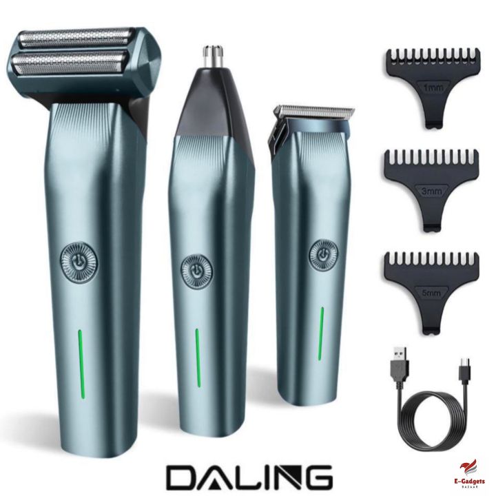 DL-9218 3 In 1 Rechargeable Hair Trimmer, Shaver, Nose Trimmer For Men. Hair Removal machine for men