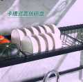 Dish Rack, Rustproof, Black 2 Tier Dish Drainer with Cutlery Basket and Drip Tray, Dish Drainer for Kitchen, Plates and Cutlery. 