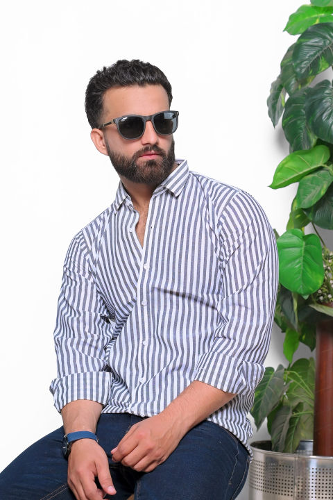 ARCHIES Grey Lining  Formal Shirt  Casual Shirts for Mens - Formal and Party Wear Dress Shirts for Men and Young Boys - Shirts for Men - Shirts for Boys - Mens Shirts