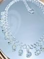 Handmade Choker Necklace 70 Plus Color Options – Crackle Glass Bead Dangler – Customizable and Adjustable & Stylish Fashion Jewelry. 