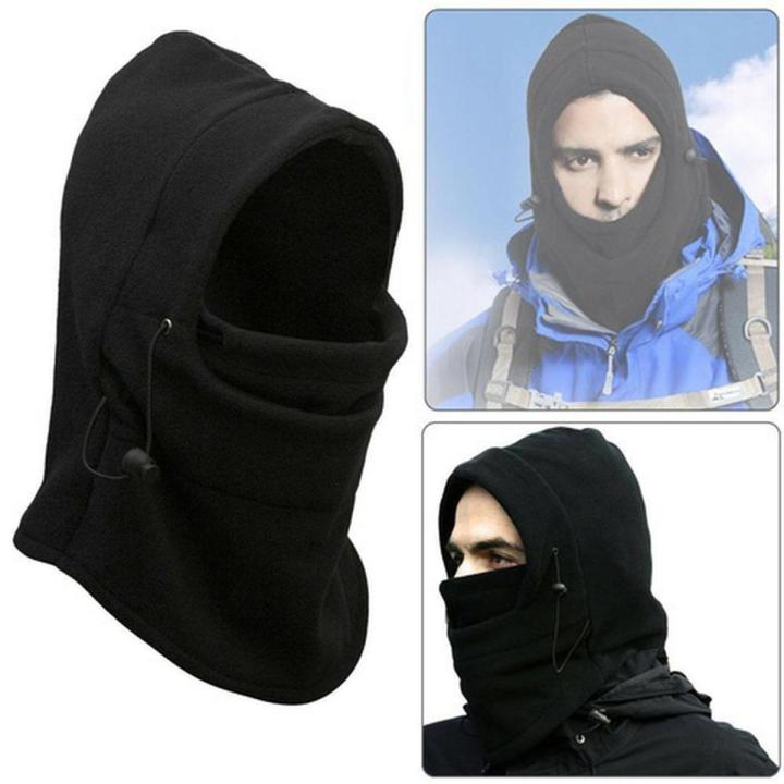 Balaclava Ninja Face Mask Winter Hooded Cold Weather Snow Hat and Neck Warmer for Boys Girls (Pack of 1), Monkey Cap Wind-Resistant Winter Face Mask, Fleece Cold Weather Ski Mask for Men and Women (Black)