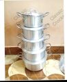 NATIONAL Silver Steel Cooking Pot (Pateli) (Degchi) Matel Finished Made in Pakistan Cooking Pots Handel (Handi) (Kitchen Ware) (Kitchen Utensils). 