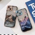 Aesthetic Snow Mountain Transparent Phone Case For iPhone 14 13 12 11 X XR XS 7 8 Pro Max Luxury Soft Silicone Shockproof Cover. 
