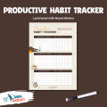 Productive Habit Tracker A4 Size Laminate With Board Marker 2024 Habit planner. 