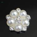 Silver Rhinestone Buttons Bulk, 15MM (Flatback) Embellishments for DIY Wedding Dress Clothing Crafts Decor, 10Pcs. 
