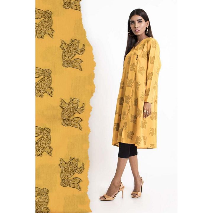 EGO Fall Collection 2019  Machi  Mustard Unstitched - 1 PCs Suit for Women