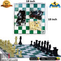 Professional Chess Game Standards FIDE Recommended Size with 32+2 Pieces Table Mat Game for National & International Championship. 