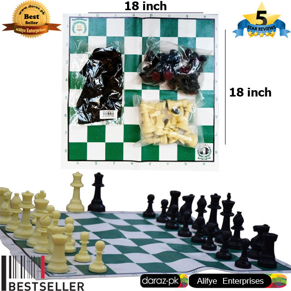 Professional Chess Game Standards FIDE Recommended Size with 32+2 Pieces Table Mat Game for National & International Championship