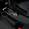 【High quality plastic】Car Seat Box Storage Car Seat Side Pocket Gap Slit Pocket Storage Organizer(model: plastic-Set with 2-Black). 