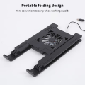 N6 Adjustable Foldable Laptop Cooling Fan Stand with High Wind Power & Low Noise, Ergonomic Heat Dissipation Rack for Notebook, Tablet & Gaming Use – Portable Lightweight Cooling Pad for Home, Office & Travel. 