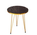 Round Coffee Table pack of 3 side table for living room nesting tables Black Marble Look with Gold  Ban with Gold Metal Legs.. 