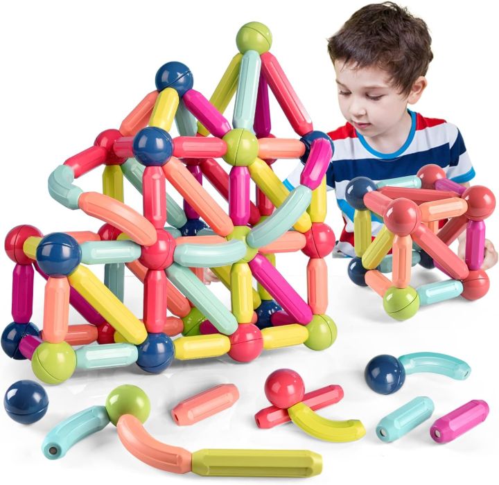 Magnetic Building Sticks toys  for Kids Ages 3+ STEM Learning Educational Toys Magnetic Balls and Rods Set Construction Building Blocks Gifts for Boys and Girls