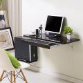 Wall-mounted Drop-leaf Table,Floating Table Wood Table With Keyboard Tray,Space-saving Laptop Workstation For Kitchen Bedroom Study Room-C. 