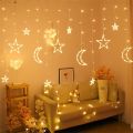 Decorium 2.5M star moon curtain decoration light wall decoration led light - Home light - Ramadan Decoration Light. 