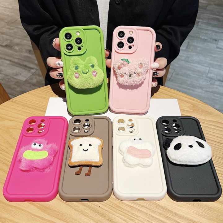 Cute 3D Plush Stuffed Toy Phone Case for Xiaomi Redmi Note 13 12 Turbo 11 Pro Plus 11S 10S 10 9 9S 8 7 Pro 12C 13C Soft Cover