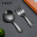 Stainless Steel Fork Spoon Set Mini Stainless Steel Baby Spoon Fork Set for Dessert Tea Soup Kitchen Utensils Polished Cutlery Set. 